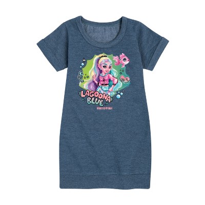 - Mattel - Under The Water Lagoona Blue Graphic Short Sleeve Fleece Dress