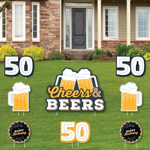 Big Dot Of Happiness Cheers And Beers To 50 Years - Yard Sign And ...