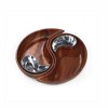 Nambe 14" Chip and Dip Bowl - Yinyang Design with 4 Compartments, Made from Wood and Alloy, For Serving, Hosting, Entertainment - 3 of 4