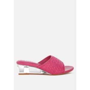 Osminda Raffia Clear Heel Wedge Sandals Women - 1 of 4