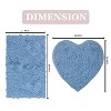 Bell Flower Collection Tufted Bath Rugs, Extra Soft and Absorbent, Non-Slip Bath Mats, Machine Washable Bathroom Mats, 2 Pcs Set, Sky Blue - 3 of 4