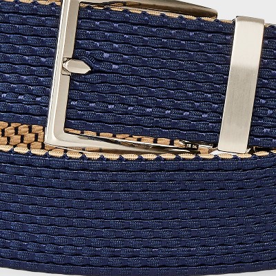 Men's Two-in-One Reversible Fabric Web Belt - Goodfellow & Co' Navy Blue - image 4