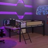 KTMBDW Low Loft Bed Twin/Full Size with Desk Gaming, Metal Loft Bed with LED and Storage Space, Safety Guard and Ladder, No Box Spring Needed - 3 of 4