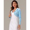 INSPIRE CHIC Women's Long Sleeve Lapel Collar Velvet Open Front Cropped Cardigan - 4 of 4