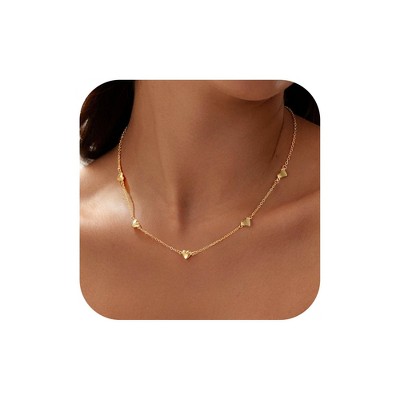 Turandoss 18K Gold Choker Necklace for Women Girls - Dainty Charm Necklaces Non Tarnish, Gold Jewelry for Women, Birthday Gifts for Girls, 15+2.5In