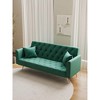 MAYEERTY Love Seat Velvet Sofa Comfortable for Living Room Bedroom Green - 3 of 4