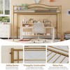 Loft Bed Twin with Adjustable Ladder & Full Safety Guardrail, Loft Bed Heavy-Duty Metal Frame 400 Lbs Weight Capacity, No Box Spring Needed, Gold - 3 of 4