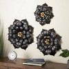 Olivia & May Set of 3 Metal Floral 3D Wall Decors: Indoor Traditional Botanical Art, Dry Clean Only - 2 of 4