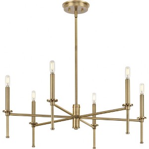 Progress Lighting Elara 6-Light Chandelier, Vintage Brass, Clear Glass Shades - 1 of 1