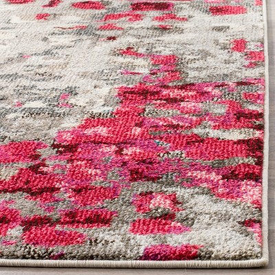 Abstract Grey & Fuchsia 6' x 9' Hand-Knotted Reversible Area Rug