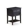 East West Furniture,Wood Nightstand with 2 Wood Drawers for Bedroom, Stable and Sturdy Constructed - 2 of 4