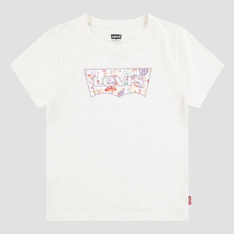 Levi's® Girls' Short Sleeve Batwing Graphic T-Shirt - Cream, 1 of 5