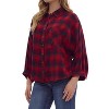 Women's Plaid Button Up Top - entro - 2 of 4