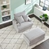 Sapphtopaz Accent Chair and Ottoman Set Comfortable Single Sofa Corduroy Fabric with Cushion 2 Pillows for Living Room, Bedroom, Office, Indoor - 2 of 4