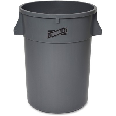 Genuine Joe Trash Container Heavy Duty 44 Gal 31.5"x24"x24" Gray 11581