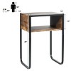 Costway Side Table Industrial Coffee Table w/Metal Frame Rustic End Table Nightstand - 2 of 4