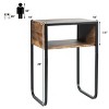 Costway Side Table Industrial Coffee Table w/Metal Frame Rustic End Table Nightstand - image 2 of 4