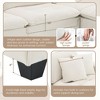 Modern L-Shaped Convertible Sofa: Reversible 4-Seat Suede Velvet Sleeper with Ottoman & Free Pillows - Perfect for Living Room, Apartment, Office - 3 of 4