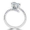 Pompeii3 1 cttw Diamond 2 Stone Forever Us Engagement Anniversary Ring 14k White Gold - 2 of 4