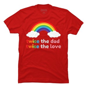 Adult Design By Humans Rainbow Twice The Dad & Love By T-Shirt - 1 of 2