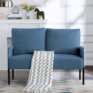 CAVINAS 45.7" Loveseat Couch - Metal Frame Sofa with Comfortable Upholstered Seating, Compact Practical Furniture for Living Room, Bedroom - 1 of 4
