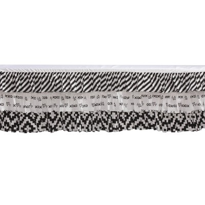 Bacati - Love Black/white 3 Layer Crib Skirt