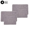 Lavish Home 4PC Memory Foam Bathroom Rugs Set with Chenille Shag Top and Non-Slip Base - 3 of 4