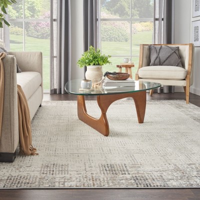 Elation Gray and Ivory Abstract Rectangular 7' x 10' Area Rug