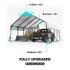 GustoWave 20'x20' Heavy Duty Steel Carport for All Weather Sedans, Bass Boats, Motos, ATVs, and SUVs - 3 of 4