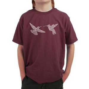 LA Pop Art Hummingbirds - Boy's Word Art T-Shirt - 1 of 4