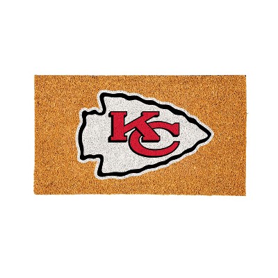 EvergreenNFLKansas City Chiefs Logo Natural Coir 28 x 16 Inches Indoor Outdoor Doormat