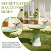 Gulches 21 Qt Green Ceramic Floral Pattern Bird Bath with Ombre Glossy Finish Outdoor (17x17x18 in) 1-Pack - 4 of 4