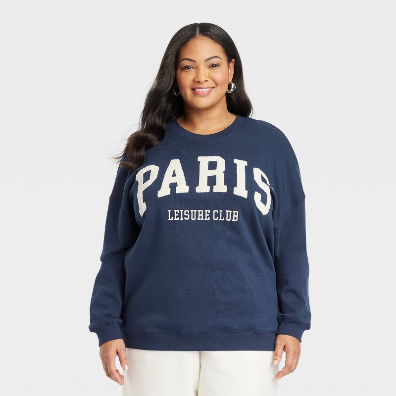 Women's Paris Graphic Sweatshirt - Blue, 1 of 7