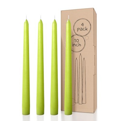 10 inch Taper Candles Set of 4 - Dripless Taper Candles and Unscented Candlesticks - Perfect as Dinner Candles and Household Candles