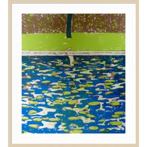 Amanti Art 37"x41" Pool by Luke Elwes Wood Framed Wall Art Print : Modern Lithograph, Hardwood Frame, Wire Mount - 1 of 4