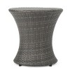 Coffee Table, Outdoor Wicker Barrel Side Table, Wicker Hourglass Side Table, Handwoven Water Hyacinth Barrel Wicker Coffee Table - 4 of 4
