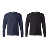 Hanes Women T-Shirt Tees Long Sleeve Cozy and Moisture Wicking 2-Pack Navy/Smoke Grey 2XL - 3 of 4