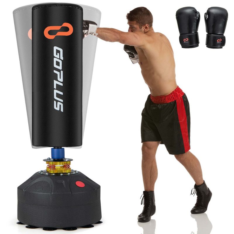 Costway Freestanding Punching Bag with Stand Suction Cup Base 5-layer Construction Adults, 1 of 10