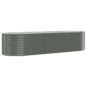 vidaXL Garden Raised Bed Grey Powder-coated steel Large Planters - 1 of 4