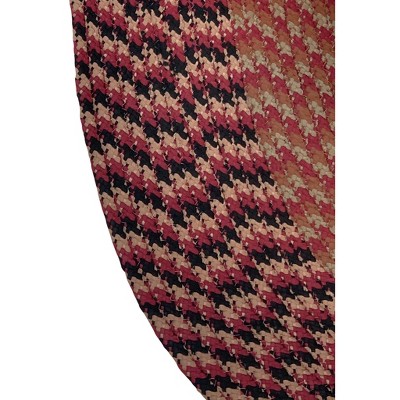 Burgundy Stripe 4' x 6' Oval Braided Reversible Synthetic Rug