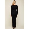 PinkBlush Black Ribbed Long Sleeve Square Neck Maternity Maxi Dress - 3 of 4