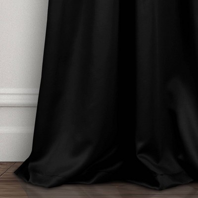 Black Insulated Polyester Blackout Grommet Curtain Panels, 52"W x 95"L