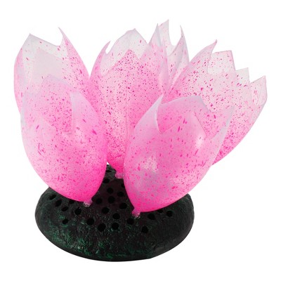 Unique Bargains Silicone Fluorescence Floating Aquarium Lotus Flower