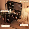 Makeup Vanity Desk with Mirror and Lights, Vanity Table with Charging Station, 2 Acrylic-Door Cabinets, Wood Dressing Table for Bedroom - 4 of 4
