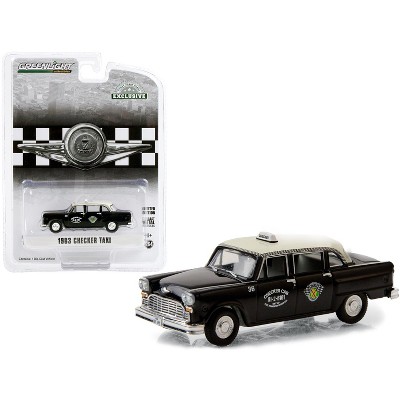 1963 Checker Taxi Black with Cream Top "Checker Cab" (Dallas, Texas) "Hobby Exclusive" 1/64 Diecast Model Car by Greenlight