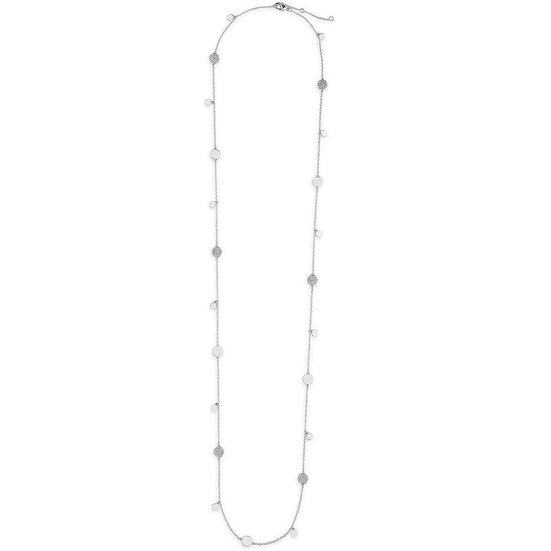 SHINE by Sterling Forever Long CZ Disk Station Necklace, 3 of 6