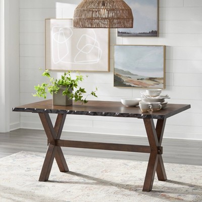 Mandeville 64.75'' Reclaimed Wood Farmhouse Dining Table in Walnut