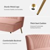 Velvet Nicolas Loveseat Chair Contemporary  2-Seater Sofa for Living Room and Bedroom Tufted Back Loveseat  | Karat Home - 3 of 4