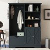 Grungis Freestanding Coat Racks with Bench and Shelves and Drawers,Hall Tree with 5 Hooks and Cabinet,Entryway Furniture for Hanging Clothes - 2 of 4