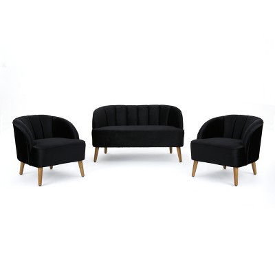 3pc Amaia Modern New Velvet Chat Set - Christopher Knight Home
